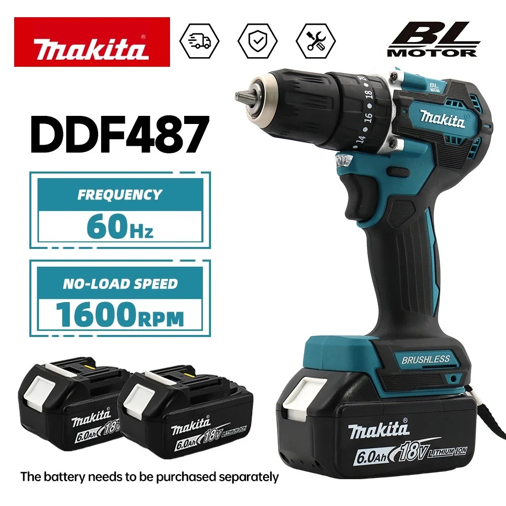 Makita Drill Ddf484 - Бесщеточный аккумуляторный ударный шуруповерт Makita DDF487