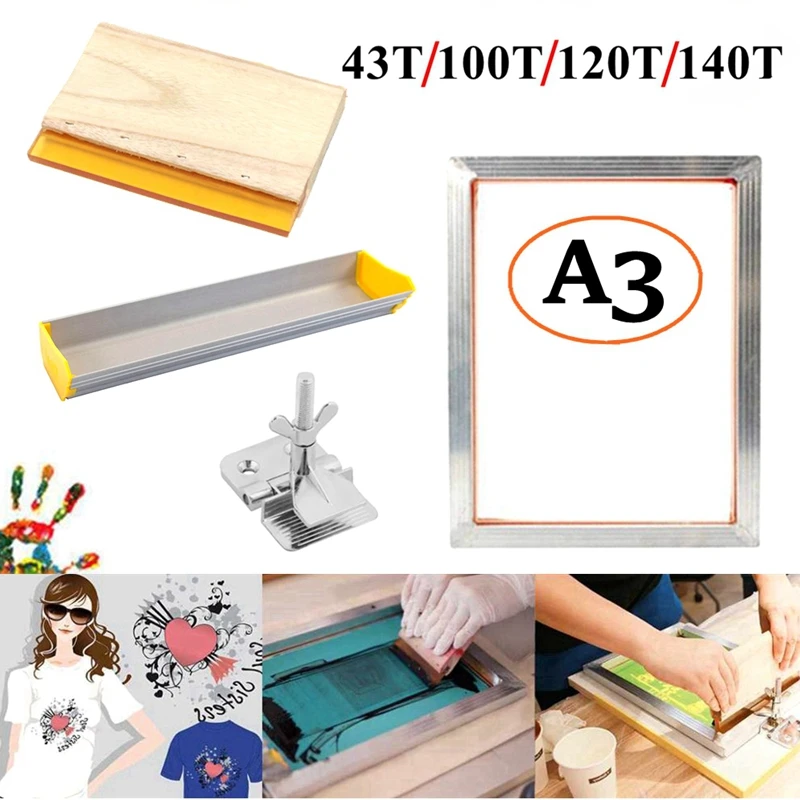 Screen Printing Squeegee - A3 комплект трафаретной печати алюминиевая рама