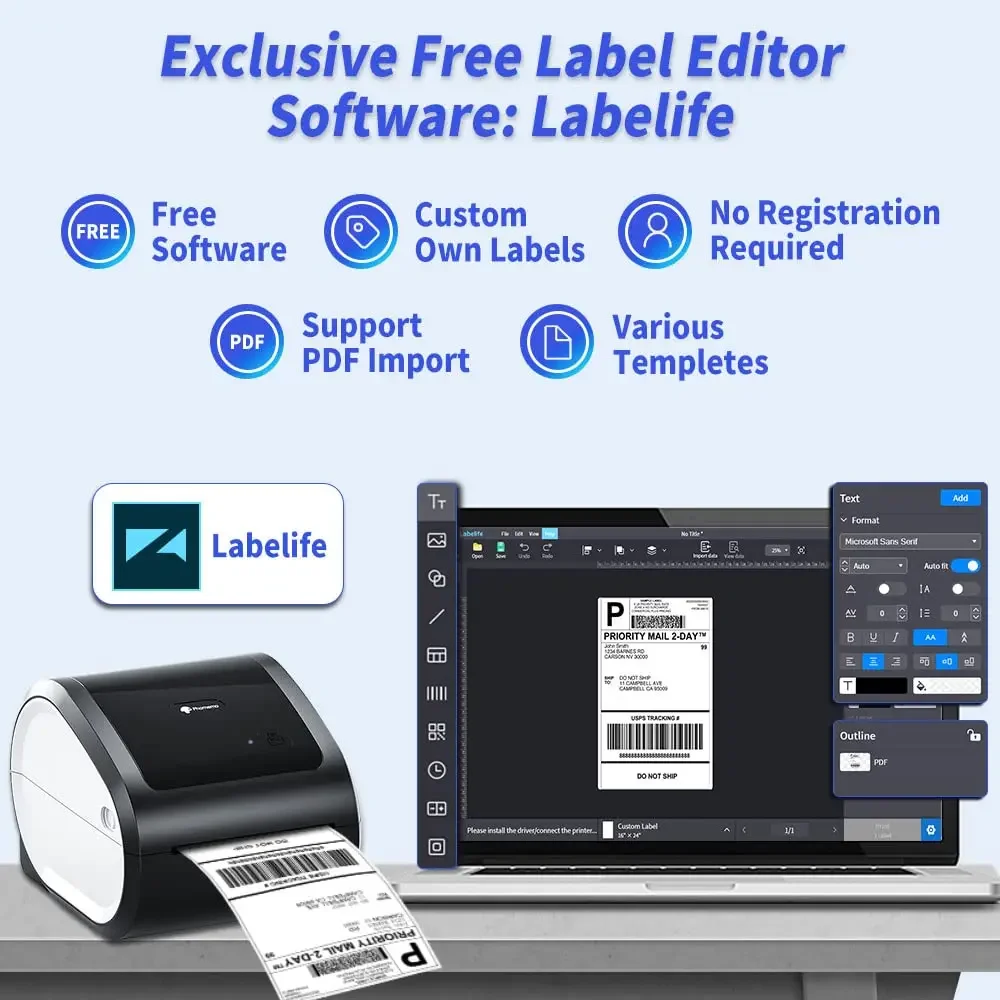 Беспроводной принтер Bluethoot – обзор и цена Commercial Label Printing Machine